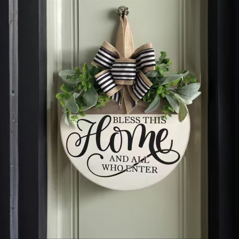 Welcome Door Hanging Wooden Ornament Decor NEW - Picture 2 of 5